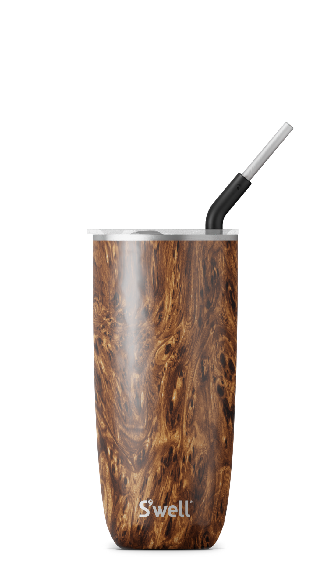 Teakwood Tumbler with Straw