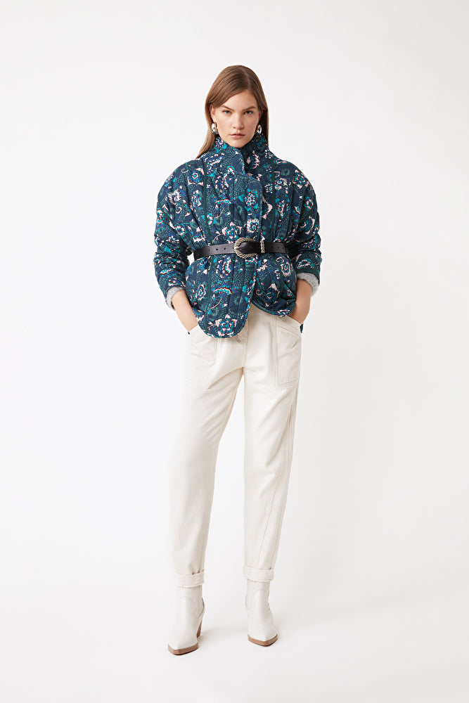 WOVEN MANTEAU ELLO, SAPIN