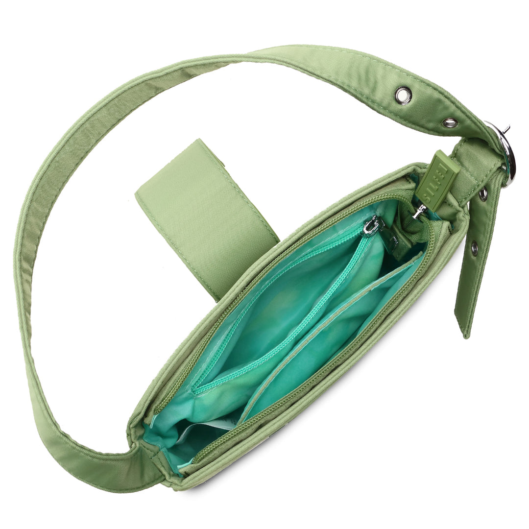 Yasmin recycled shoulder bag - green ash