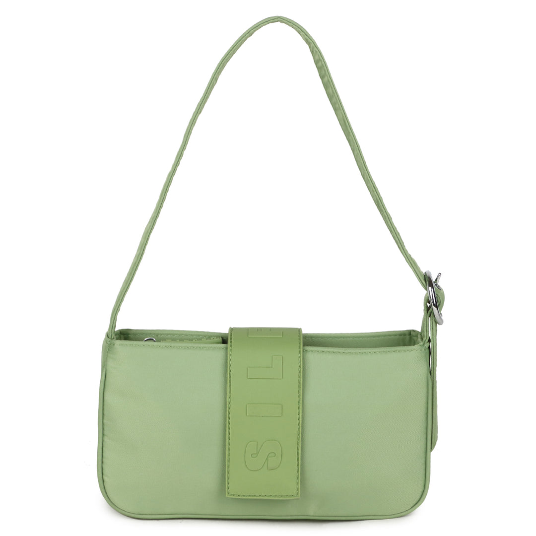Yasmin recycled shoulder bag - green ash
