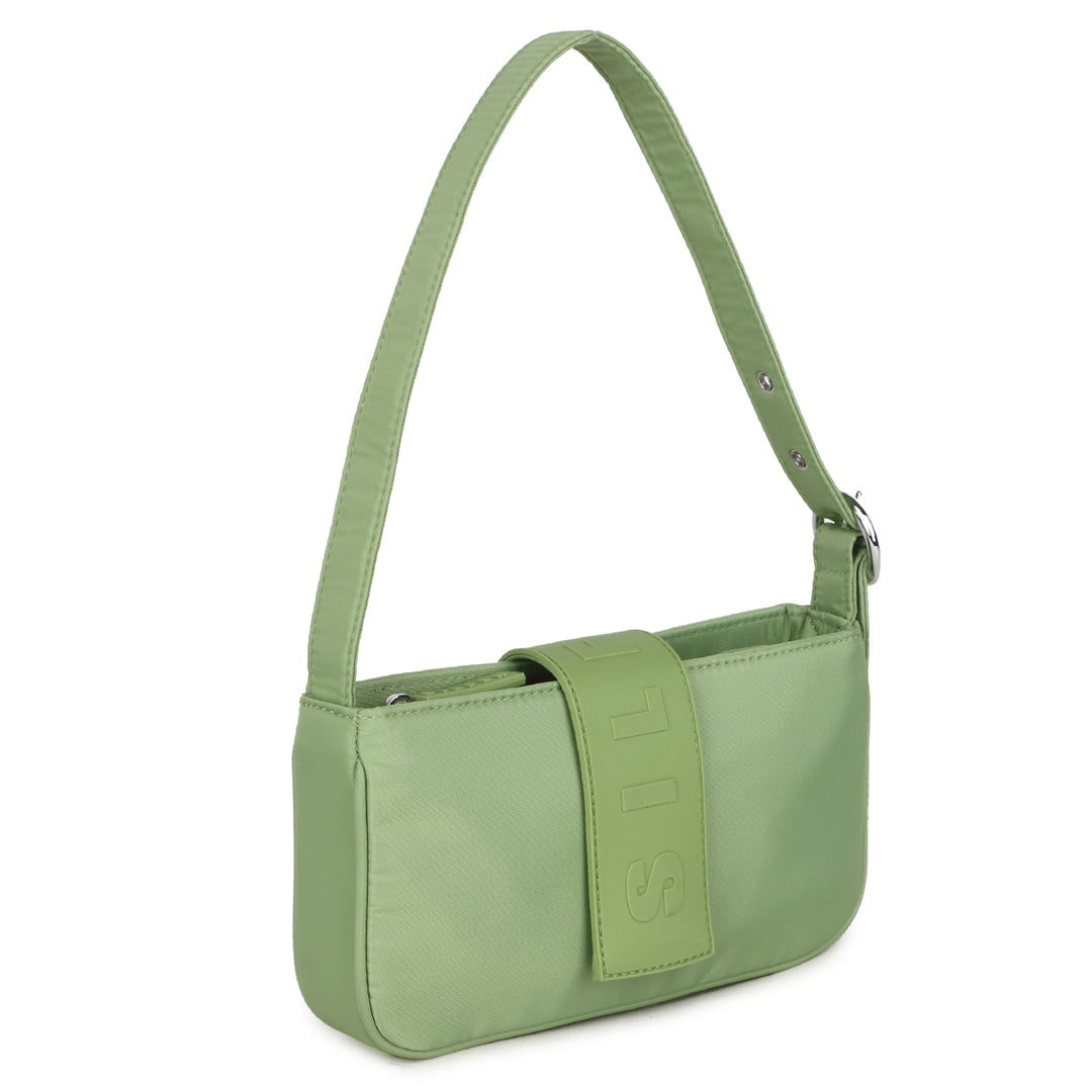 Yasmin recycled shoulder bag - green ash