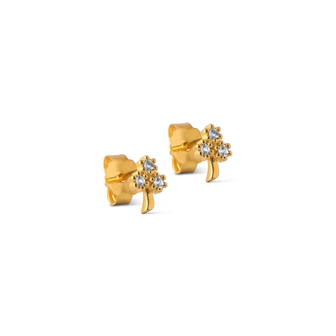 Stud, Clover CZ - Clear CZ