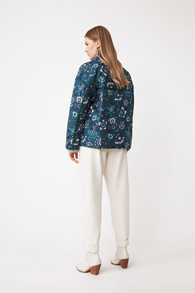 WOVEN MANTEAU ELLO, SAPIN