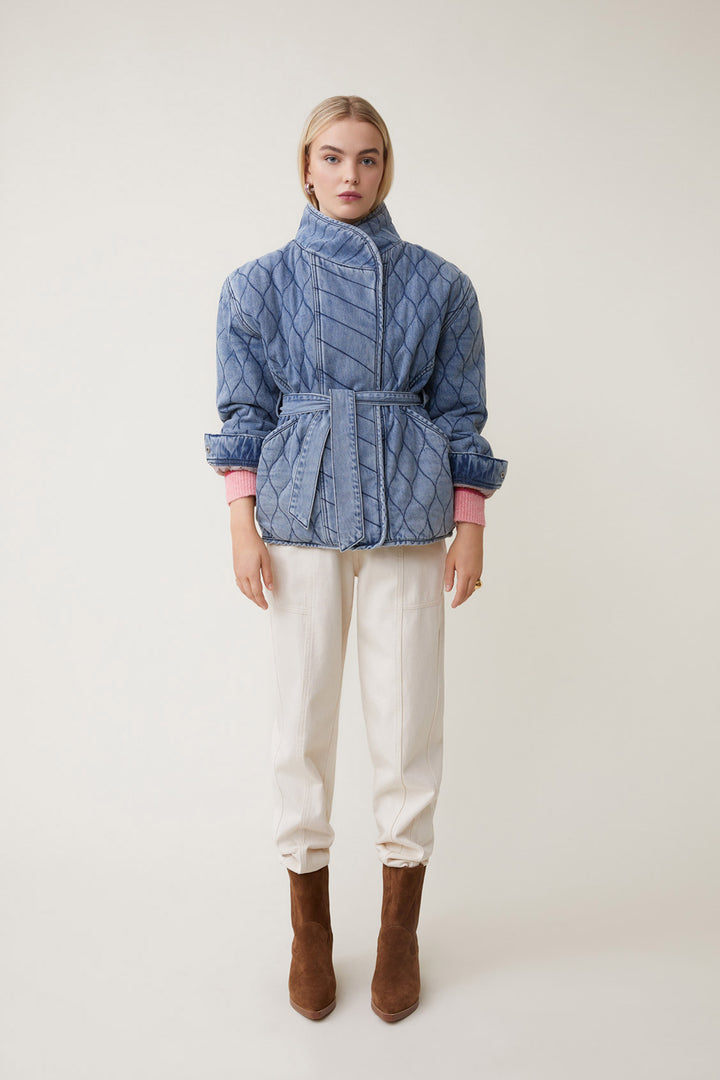 Eric Oversized quilted denim coat