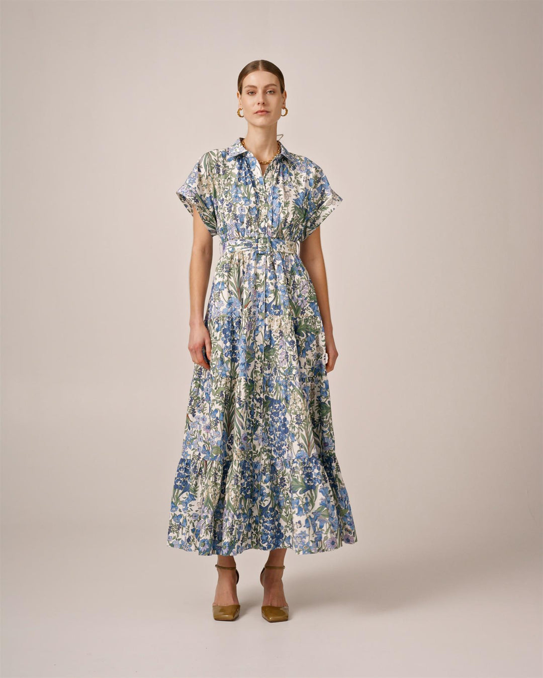 Poplin Shirt Dress Delightful garden