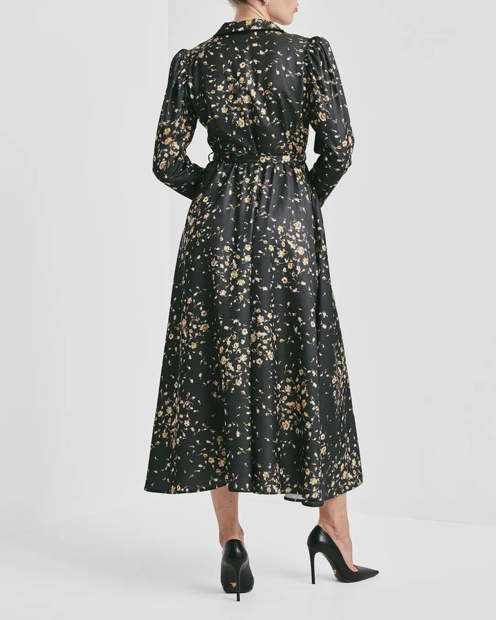 Tailored Satin Shirt Dress