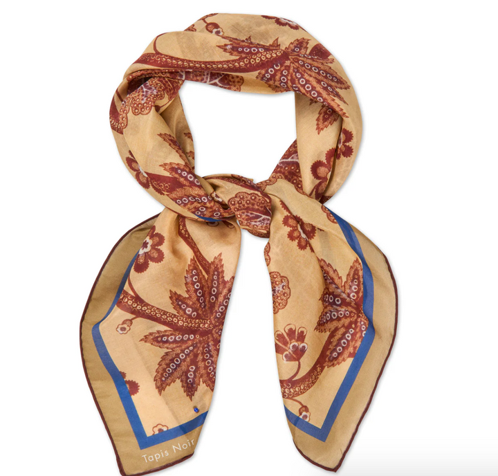 LIGHT BROWN FLOWER SCARF
