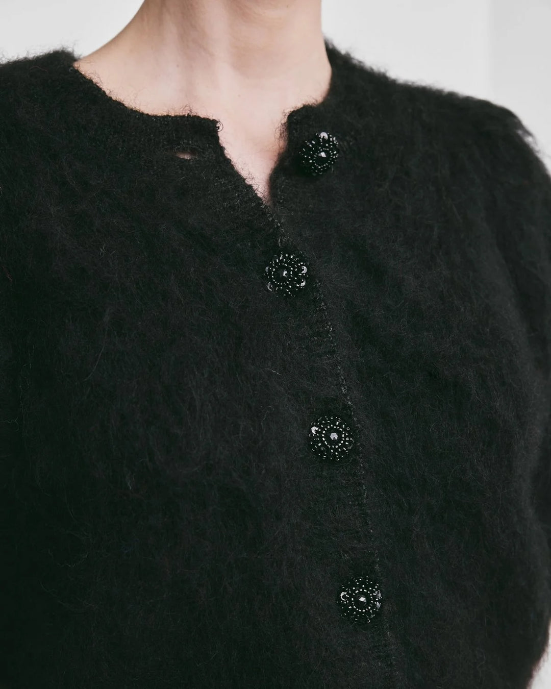 Hairy Knit Puffed Jacket