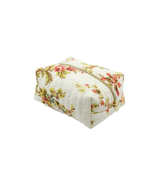 Makeup bag linen - flower branch