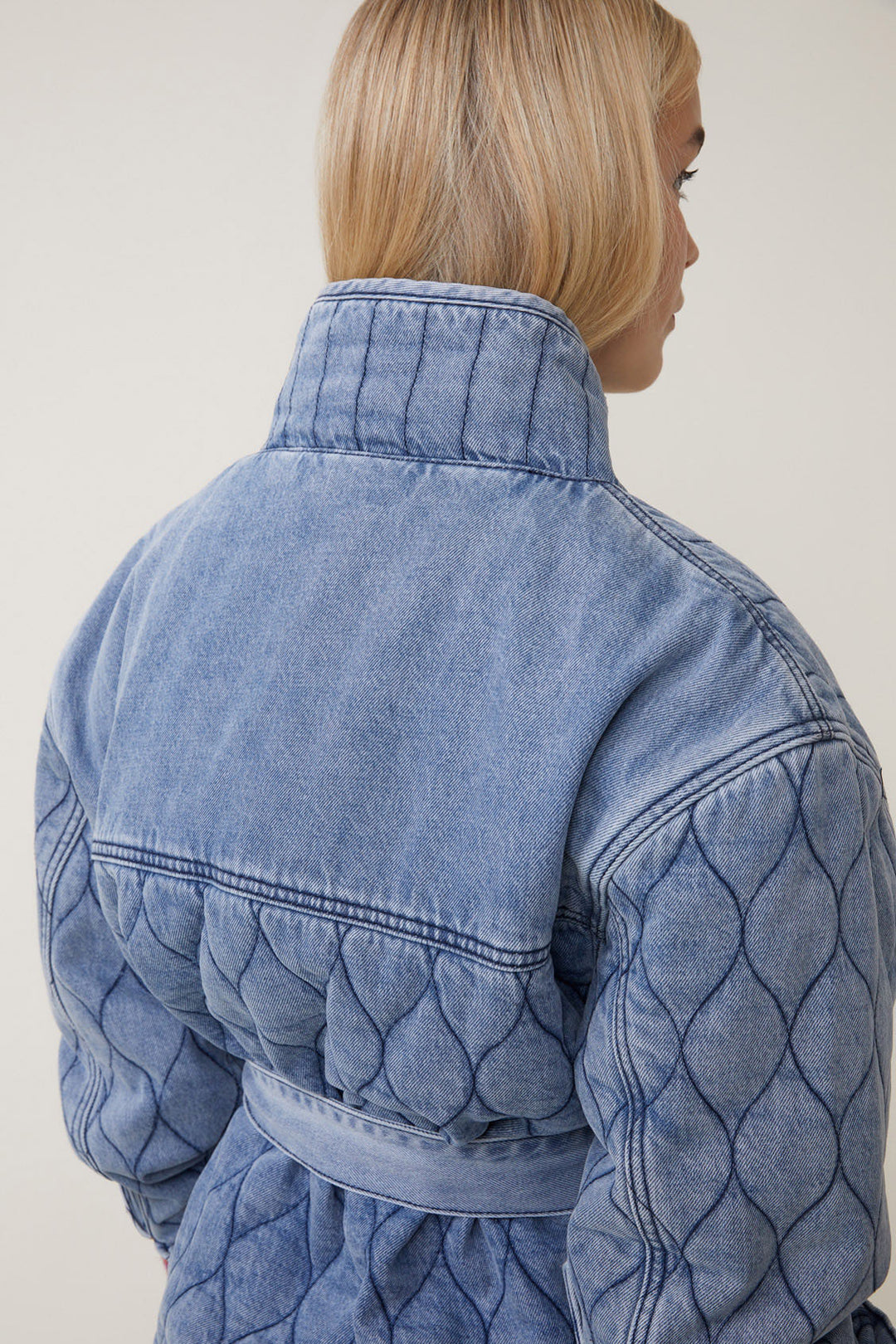 Eric Oversized quilted denim coat