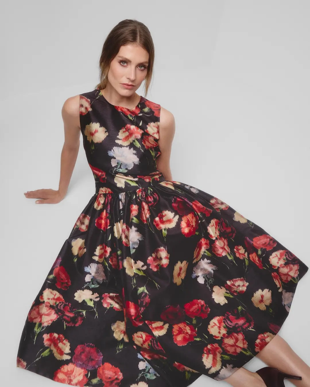 Taffeta Midi Dress