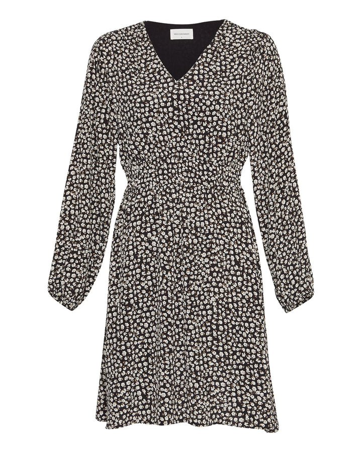Zeida Rhian Short Dress Aop Black Flower