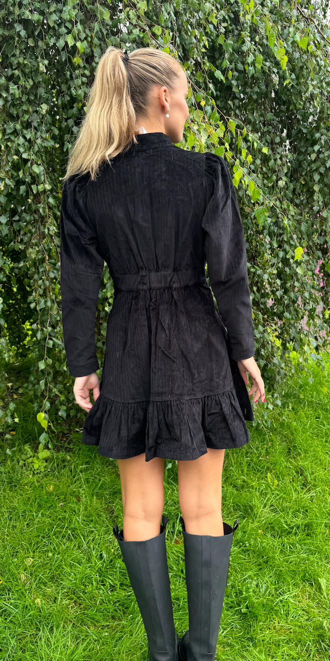 Cotduroy Mini Dress - Black