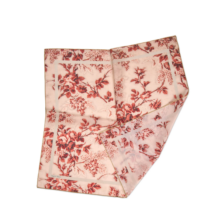 LIGHT RED FLOWER TOILE SCARF