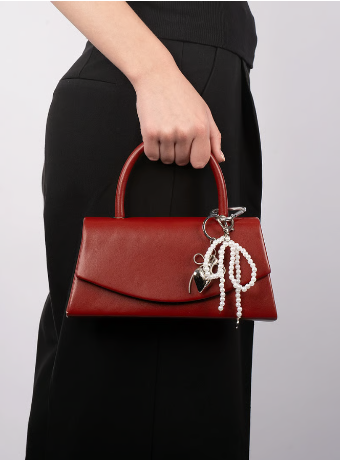 Overlapping Closure Handbag - Top handle