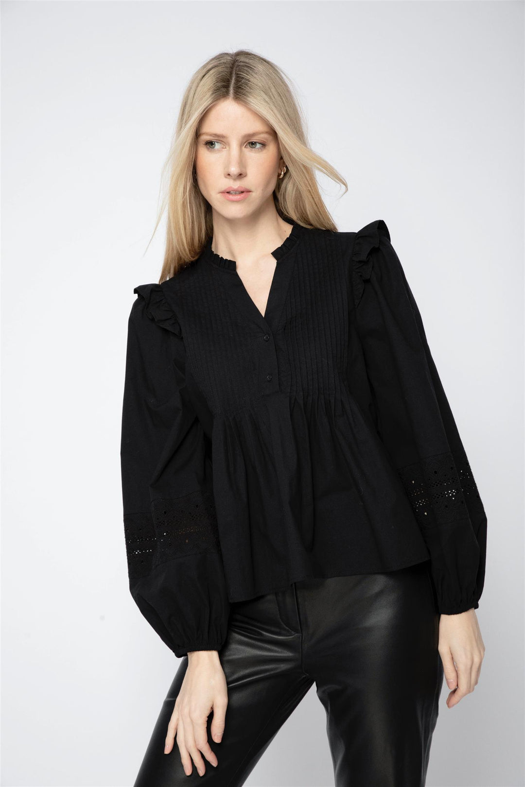 TULUM LACE BLOUSE - BLACK