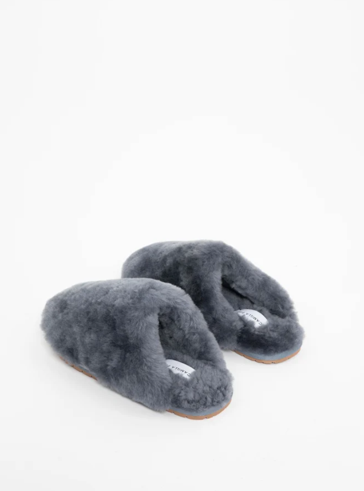 MAIKEN SHEARLING SLIPPERS - SKY GREY