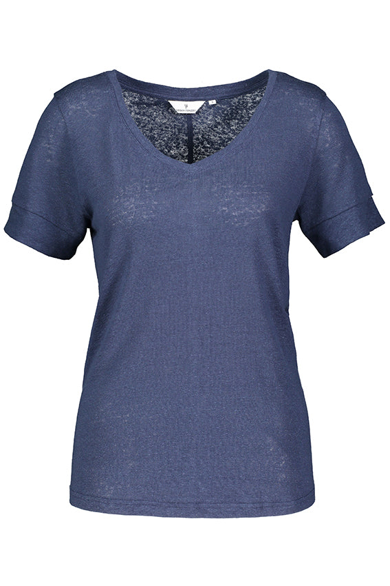 Lily V-Neck tee navy