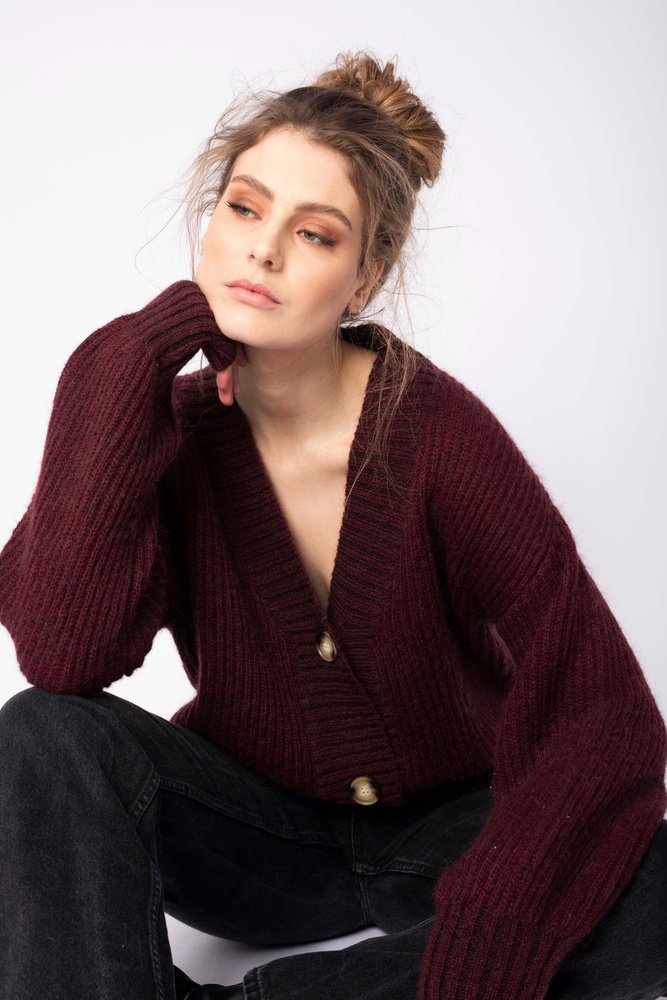 Rikki Cardigan - Bordeaux Melange