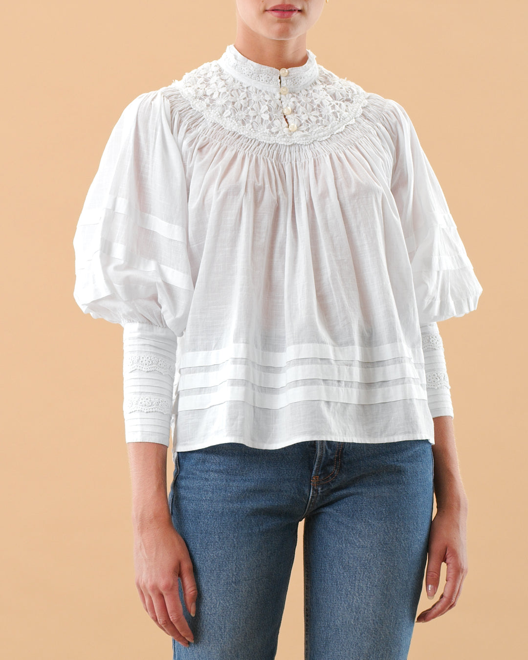 Cotton Slub Pleats blouse